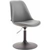 CLP Sedia da Pranzo Regolabile Maverick in Similpelle I Sedia Design Rosa Scandinavo con Base Tonda in Metallo, Colore:Grigio, Colore del Telaio:Nero