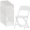 HOMCOM Set di 6 Sedie Pieghevoli in PP con Fori di Drenaggio, Sedie Richiudibili Salvaspazio Portatili in Acciaio, Sedia Pieghevole da Interno per Casa, Ufficio, Cucina, Eventi, 45x49x79.5 cm, Bianco