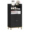 Hzuaneri Mobile da Bagno, mobile bagno, con 2 Ripiani Aperti Regolabili e 2 ante, per Bagnos, Soggiorno, Ingresso, Cucina, 30 x 50 x 100 cm, Nero-Oro BC58204G