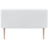 DHOME Testiera Imbottita Liscia Arrotondata in Similpelle con Gambe per Parete Acustica Testate Letto Fonoassorbenti Camera da Letto (Bianco, 135cm)
