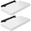 WOLTU Mensola da Muro, Set di 2, Scaffale Sospeso da Parete Libreria Piccola per Soggiorno Cameretta Porta CD DVD, Pannello MDF 30x22,9x3,8cm, Bianco, RG9489ws-2