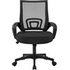 Soberine Sedia da Ufficio Scrivania con Rotelle Girevoli e Braccioli Ergonomica Lombare e con Altezza Regolabile Imbottita e Rete Traspirante Portata 136 kg Nero