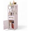 Generico Mobile Bagno Salvaspazio Verticale, 80x18x30 cm, Bianco, Armadietto con Ripiani e Cassetto, Design Moderno