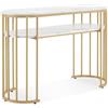 MCombo M MCombo scrivania senza cassetti, toletta senza specchio marmo-oro bianco, tavolo per manicure, tavolo per unghie con struttura in metallo, scrivania per computer, 45 x 114 x 78 cm, 2482 (bianco-oro)