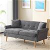 KUAKE Divano Design Moderno a 2 Posti, Divano Imbottito in Stoffa Chenille, Divano con Cuscini Spessi, Adatto per Soggiorno, Camera da Letto, Appartamento, ecc (Grigio)