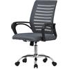 ML DESIGN modern living ML-Design Sedia da Ufficio Ergonomica Grigio con Schienale in Rete Reclinabile Regolabile in Altezza con Braccioli Seduta Imbottita a Schiuma Telaio in Acciaio Cromato Poltrona Girevole con Ruote
