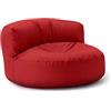 Lumaland - Pouf per esterni, pouf rotondo, con imbottitura da 320 l, 90 x 50 cm, rosso