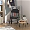 Rcynview Sedie Pieghevoli Comode di Alta Qualità in Metallo, Sedia Pieghevole con Seduta Imbottita in Ecopelle Resistenti Salvaspazio Sedie Pieghevoli da Interno Esterno Ufficio Casa Giardino 45x45x78cm Nero,1