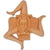sicilia bedda - Trinacria Grezza in Terracotta - con Gancio da Parete - CM 16 - Prodotto Artigianale
