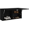 Homgoday - Armadietto da bagno a parete, per bagno, sospeso, armadio a muro, pensile, armadio per bagno, montaggio a parete, mensola a parete, nero, 80 x 25 x 40 cm, in materiale legnoso