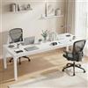 Lailang 200cm Scrivania, Workstation, Scrittoio, Scrivania Doppia Per Due Persone, Tavolo Ufficio Riunioni, Scrivania Grande Lunga, 200 x 70 x 75 cm, Bianca