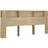 vidaXL Testiera con Scomparti Rovere Sonoma 220x18,5x104,5 cm
