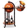 DREAMADE Mappamondo Bar Mobile Bar, Portabottiglie Scaffale per Vino con 3 Ruote, 88 x 45 x 45cm (medello 1)