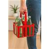 MERYLIN SHOP Portabottiglie in Plastica, da 4 o 6 Posti per bottiglie, Rosso, con Manico Centrale per Trasporto Vino, acqua, birra (ROSSO, DA 4 BOTTIGLIE)