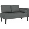 vidaXL Chaise Longue con Cuscini Grigio Scuro in Tessuto, divano letto, divano imbottito, seduta da soggiorno, dormeuse, seduta da salotto