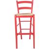 Sedam Srl Sgabello Venezia, in Legno MASSELLO, Comodo e Resistente, per Interni ed Esterni, Vari Colori e SEDUTE Disponibili, Ordine Minimo 2 Pezzi (Rosso, Paglia)