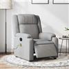 Bladez Poltrona massaggiante elettrica grigio chiaro tessuto - Comodo pouf in 100% poliestere, metallo e compensato - ideale per soggiorno e relax