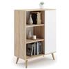 KOBI Libreria Fondi gambe legno luce (rovere sonoma-bianco)