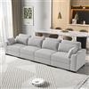 MIOOSUT Divano convertibile a 4 posti, divano moderno, divano modulare, mobile imbottito design moderno, con cuscino, tessuto velluto a coste, soggiorno (grigio, 4 posti)