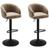 Vente-unique - Sgabello da Bar Lotto di 2 Doraliz - Velluto - Beige