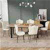 ARunThLana - Set di 6 sedie da pranzo in velluto, con schienale da cucina, con gambe in metallo nero, sedia relax, per soggiorno, camera da letto, sala da pranzo, colore: beige