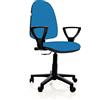 IDEALSEDIE DI GALIZIA MICHELE Sedia Da Ufficio Ergonomica Contatto Permanente E Regolabile In Altezza Sedile E Schienale Imbottiti In Tessuto, prodotto e certificato italiano (AZZURRO)