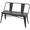 Mendler Panca Due posti Design Industriale HWC-H10 Acciaio Verniciato Ecopelle Nero
