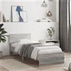 MOBCANT Giroletto con Testiera,Letto frame Letto singolo Struttura letto Rete letto utilizzabile per Camera da letto Scuola Albergo Appartamento Grigio Sonoma 75x190cm Legno Multistrato