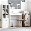 IBUQDDV Scrivania bianca MDF 80 x 40 x 76 cm con cassetto, moderno tavolo da ufficio, scrivania compatta per home office e studio, robusto con look minimalista