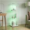 JiaOyu - Vetrinetta in vetro con illuminazione LED, vetrinetta con serratura, vetrinetta antipolvere per collezioni, vetrinetta in vetro per soggiorno, camera da letto e ufficio (Bianco+LED+1 porta, 3