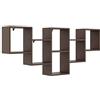 KUBUTKU Scaffale decorativo da parete con 6 ripiani, 160 x 66 x 18 cm, design scandinavo, moderno, per soggiorno, cucina, ufficio, camera da letto, bagno, libreria (wengé)