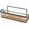 Inbagno Mensola Doccia portaoggetti, in Acciaio, 1 ripiano in bambù L 26 x p 10 x H 9 cm, Include Kit Fissaggio, Linea Haiti