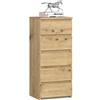 AKORD | Cassettiera a 5 Cassetti | Credenza Alta | Moderna Mobiletto per Soggiorno Sala da Pranzo Camera da Letto Corridoio Bagno | Armadio Cameretta | 35x40x92 cm | Rovere Artigianale