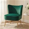 Ya-Home Poltrona Imbottita in Velluto Sedia da Salotto Poltrone Salotto con Gambe in Metallo Dorato Poltroncina Moderna per Camera da Letto/Soggiorno, Verde