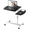 Rcynview Scrivania sollevabile da terra mobile, tavolo scrivania computer con altezza regolabile, tavolino ausiliario con ruote, 60 x 40 cm, scrivania regolabile in altezza, tavolo da lavoro