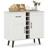 RELAX4LIFE Mobile Bar per Vino, Credenza con 2 Ante e 1 Cassetto, Porta Bottiglie da 6, Ripiani Regolabili, Credenza con Spazio per Vino per Cucina, Sala da Pranzo, Soggiorno