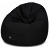 PATCH HOME Patchhome - Pouf 2 in 1, cuscino da pavimento, poltrona a sacco da gaming, per adulti e bambini, con imbottitura, Ø 125 cm, nero (black)
