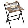 HOMCOM Scrivania pieghevole per computer 65,5 x 45 cm con ripiano portaoggetti, scrivania per computer, tavolo da scrittura per camera da letto, spazi ridotti, marrone rustico