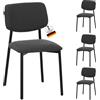 Ravino Sedia di design A21 - Set di 4 sedie da pranzo imbottite con rivestimento in tessuto, moderna sedia da cucina con schienale, sedia da pranzo e tavolo da pranzo, grigio