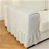 Hearda Jacquard 2 Pz Copri Braccioli, Copribraccioli con Gonna, Universale Copri Divano, Copridivano Elasticizzato, Copri Poltrona con Braccioli per Poltrone, Divano, Braccioli (Grigio Chiaro)