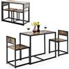 GIANTEX Set di Tavolo da Bar da 3 Pezzi, Set 3 Pezzi con 2 Sedie e Tavolo, Piccolo Tavolo da Cucina per 2 Persone, Tavolo da Bistrò, 3 Colori