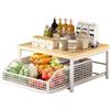 Generico Scaffale Per | Portaoggetti in Posizione Verticale a Due Livelli - Organizzatore di Ripiani Culinari - per Cucina, Bagno, Garage, Doccia, Bar, Appartamento, Casa, Lavanderia e Ufficio