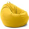Avalon - Puff Poltrona Sacco Grande SOFTY 80×80×H75cm Sfoderabile, Pouf Sacco di Qualità Sartoriale, Bean Bag per Sedersi Ergonomico, Tessuto Antistrappo Impermeabile, Made in Italy(Giallo Limone)