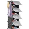 OHMG Mobiletto scarpa, 8 livelli di stoccaggio, 16 paia di ripiani, scarpiera, armadio a scarpe con porta per ingresso soggiorno, camera da letto, mobile per scarpe da ingresso, scaffale per scarpe
