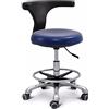 Generic Sgabello dentale, girevole a 360°, sedia medica regolabile in altezza, design con sella in pelle PU con bracciolo, per cliniche e saloni