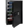HMF Cassaforte Portachiavi con codice numerico, Armadietto Portachiavi con serratura elettronica | 132 ganci | 66,5 x 43 x 13 cm | Nero