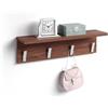 Mobili Fiver, Appendiabiti da parete, Rachele, da 60 cm, Noce Canaletto, Appendiabiti moderno per Bagno, Camera, Ingresso, Made in Italy