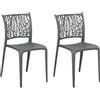 Totò Piccinni Sedia SPRING in Polipropilene moderno design impilabile per esterno e interno (Grigio, 2)