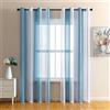 Odot Tende per Finestre Semi Trasparenti, Stile Strisce Tende Voile per Interni Tende Camera da Letto Moderna 1 Pezzo Tenda Filtranti con Occhielli Tenda per Soggiorno (Blu Pallido,200x250cm)