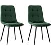 JIJIAN Set 2 Sedie da Pranzo, Sedie da Cucina in Velluto, Verde Scuro